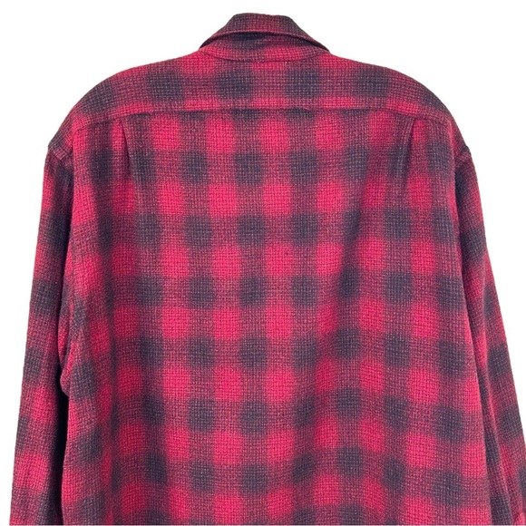 RRL, Ralph Lauren - Men’s Vintage Wool Shirt, Buffalo Check Plaid, Red/Black, XL - Picture 7 of 14
